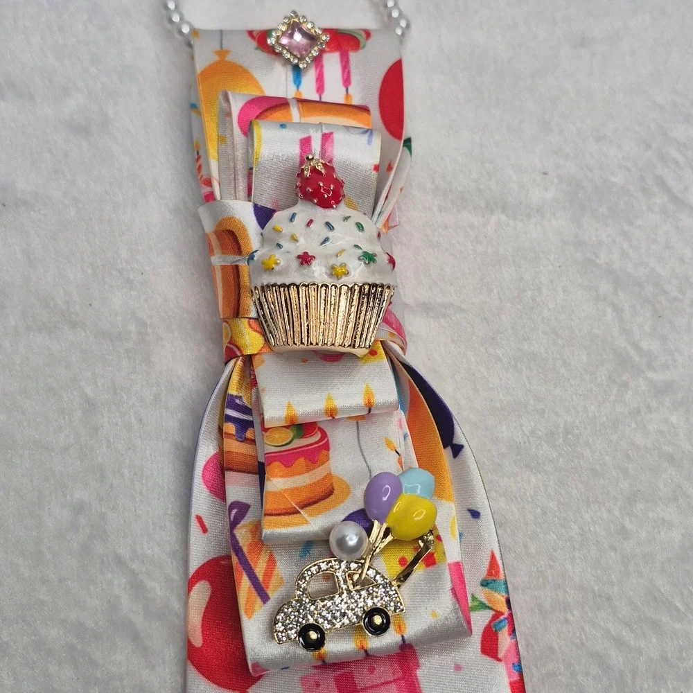 Handcrafted Luxury Fashion Necktie Necklace (Birthday 🎂 Confetti)